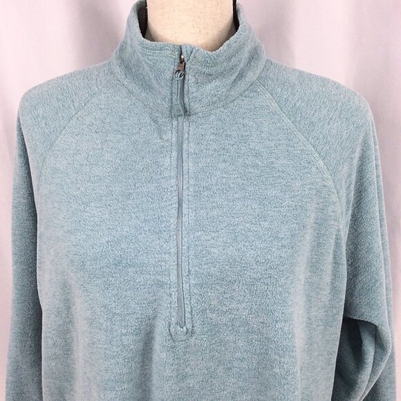 Eddie Bauer 1/4 Zip Fleece Pullover Sweatshirt Womens Size XL Teal Blue - Picture 10 of 11